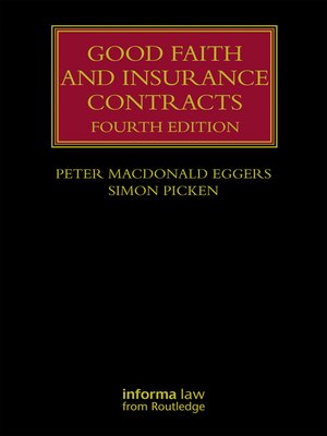 cover image of Good Faith and Insurance Contracts